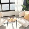 Round Side Table Tempered Glass: Modern Minimalist End Tables Circle Shaped Diameter 50 cm Nightstands High Gloss Brown Tinted Tempered Glass Top