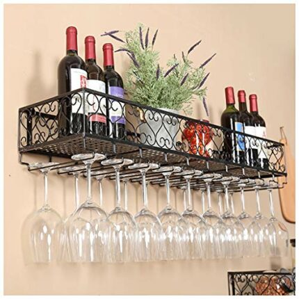 Simple Wall-Mounted Wine Rack Vintage Metal Creative Living Room Display Storage Storage Goblet Holder Wine Glass Holder Restaurant Bar Floating