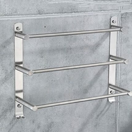 MIAOHY Towel Rack Towel Holder with Hook Stainless Steel Bathroom Accessories Wall Shelf (Color : D, Size : 50cm)