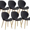 Kitchen Dining Room Furniture Chairs Kitchen Chairs Set Of 6 Velvet Dining Chairs Metal Legs Retro Kitchen Chairs for Kitchen Restaurant Modern O