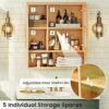 FORABAMB Medicine Cabinet with Mirror, Bathroom Vanity Mirror Cabinets Wall Mounted with Storage Shelves, Bamboo Hanging Wall Cabinet with Door a