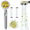 High Pressure Water Saving Shower, 360 Degrees Rotating Propeller Driven Handheld Shower Head with Filter, Turbo Spa Shower Head with Fan & Switc