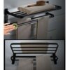 HIGOH Towel Racks,Bathroom Towel Rack Wall Mounted Towel Holder,Bathroom Towel Rack,Aluminum Alloy Oil Brushed Foldable Fixed Bath Towel Holder,F