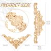 5 Pieces Wood Appliques Onlays Large Applique Onlay Decorative Wood Appliques DIY Wood Appliques for Furniture Long Wood Carved Onlay for Mirror