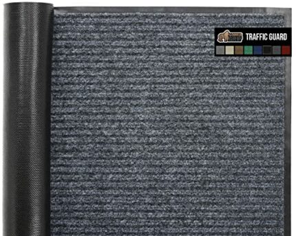 Gorilla Grip Heavy Duty Traffic Guard Doormat, 35x23, Durable Rubber Backing, Low Profile Indoor Outdoor Door Mat, Stain and Fade Resistant Shoe