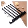 HIGOH Towel Rack Towel Bar Towel Holder with Hooks, Wall Mounted Bathroom Towel Rack Hanging Holder, Aluminum Multipurpose 5 Layer Towel Bar Deco