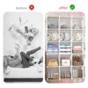 HOMCENT Bathroom Floor Storage Cabinet with Doors 5-Tiers, Multi-Use DIY Free Standing Storage Cube Shelf for Books, Toys, Clothes, Tools, Each c