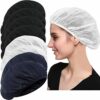 4 Pack Chef Hat Kitchen Cooking Chef Cap Adjustable Food Service Hair Nets Reusable Washable Mesh Bouffant Beanie