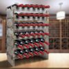 Sorbus® Wood Wine Stackable Rack 6 Tier — Rustic Style Wine Racks for Bottles — Perfect for Bar, Wine Cellar, Basement, Cabinet, Pantry, etc. (6-