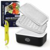 Cheese Grater with Container and Lid & Peeler Set - Vegetable Fruit Multi-Function Stainless Steel Kitchen Utensil Kit with Black Food Plastic St