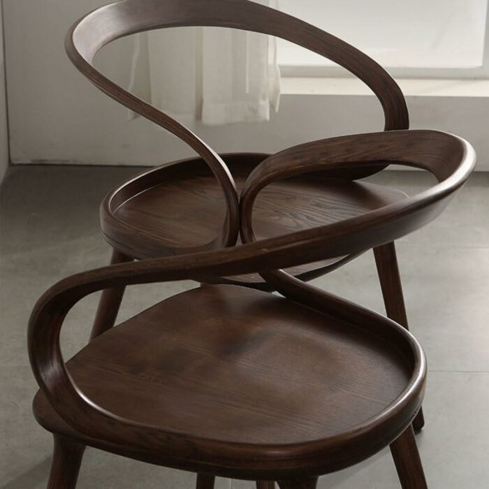WALNUT Dining Chair Kitchen Office Chair Dining Lounge Decorated Living Room Chair (Color : Argento, Size : Light Grey)