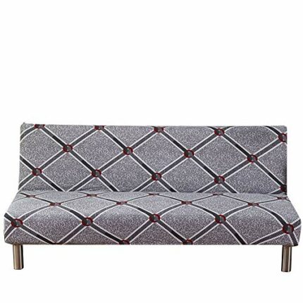 Armless Sofa Bed Cover Vintage Printing Couch Sofa Slipcover Polyester Stretch Futon Cover 3 Seater Couch Sofa Cover fits Folding Sofa Bed withou
