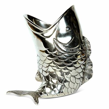 Culinary Concepts Fish Wine Bottle Holder Stand Silver
