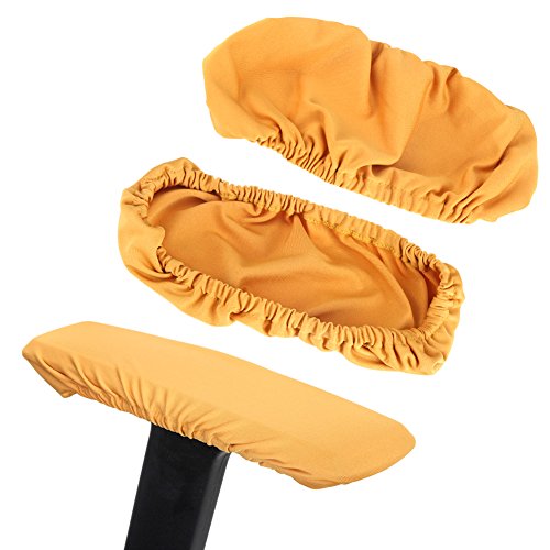 Fdit Armrest Covers,1 Pair Chair Armrest Covers Removable Elastic Protector Office Armchair Cover (Gold)