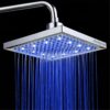 DAXGD LED Square Shower Head,Temperature Control Shower 3 Colour Changing Water Flow Powered, 8 inch Shower with 12Pcs Led for Bathroom