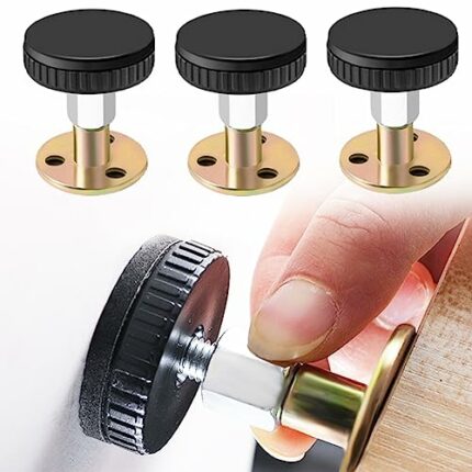 Vilbocr Adjustable Threaded Bed Frame Anti-Shake Tool - Adjustable Threaded Headboard Stoppers Bedside Anti Shake Tool for Beds Cabinets Sofas(1.
