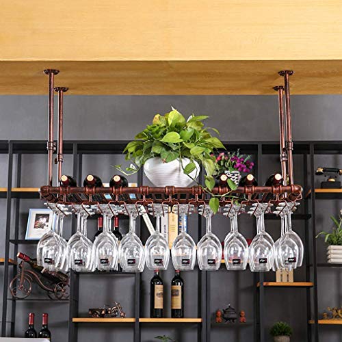 OUSIKA Wine Racks,Wine Lovers/Wall Wine Glass Rack/Ceiling Mounted Hanging Wine Bottle Holder Metal Iron Wine Glass Holder High Cup Holder/Adjust