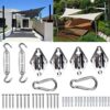 WOLTU Sun Shade Sail Fixing Kit Heavy Duty 304 Stainless Steel Hardware Accessories Kit for Triangular, Square and Rectangular Awning (2x Spring