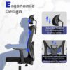 ALPHA HOME Ergonomic Office Chair, High Back Mesh Computer Chair Task Chair with Adjustable Headrest, Armrest and Lumbar Support, Work Chair Swiv
