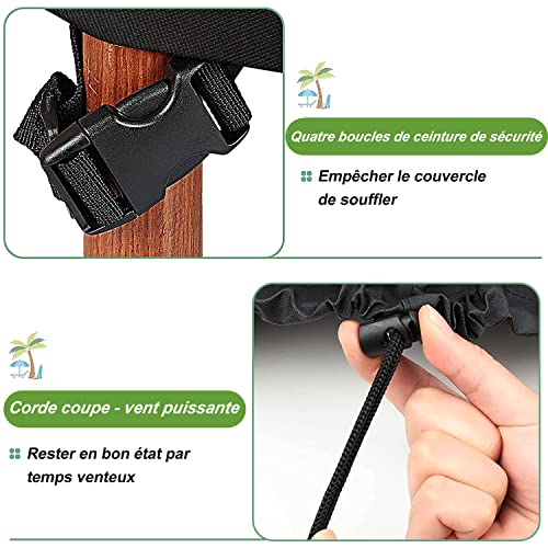 Devenirriche 2Pcs Sun Lounger Covers, Garden Sunbed Cover with Reflective Strip 210D Oxford Fabric Garden Outdoor Furniture Set Coverr (200 X 70