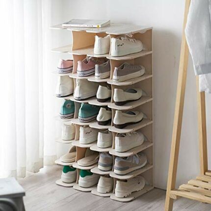 n/a 6-Layers Foldable Shoe Hanger Creative Stackable Shoe Shelf Space Saving Wardrobe Storage Rack Shoe Storage Organizer for Closet (Color : Arg