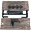 FODUE Industrial Pipe Shelf,Rustic Wall Shelf with Towel Bar,24" Towel Racks for Bathroom,2-Layer Pipe Shelves Wood Shelf Shelving (2-Layer)