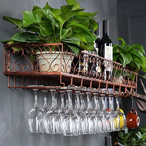 European Hanging Red Fashion Creative Wine Glass Rack Upside Down Wine Rack Bar Wrought Iron Goblet Rack Creative Wine Cabinet Decoration Hanger