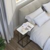 ANYHI Side Table Small table C Shaped Snack Table with Metal Frame End tables, Coffee Tray Side Desk Couch Table for Sofa Laptop for small space