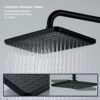 Black Shower Set Height Adjustable Overhead Shower Kit Without Mixer Shower Riser Rail Kit with Brass Diverter, MCADYS Rainfall Shower Kit with 3