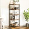 HOOBRO Corner Shelf, Storage Shelving Unit, Corner Bookcase, 5-Tier Freestanding Bookcase for Living Room, Bedroom, Office, Rustic Brown EBF33CJ0