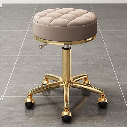 AANAN Stools,Beauty Stool Rolling Stool, Comfortable Swivel Stool on Wheels, Heavy Duty Hydraulic Metal Stool with Rod for Salon, Massage, Clinic