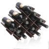 PowerKing Wine Rack Small Wine Stand for 8 Bottles, Bottle Rack Wooden Wine Bottle Holder for Kitchen & Pantry & Bar, Bottle Rack Wine Cabinet Bo