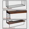 AfooBezos Bathroom Shelves Over Toilet, Floating Bathroom Shelves with Protective Metal Guardrail, Wood Wall Shelves for Bathroom, Bedroom, Livin