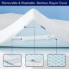 subrtex 3 Inch Double Memory Foam Mattress Topper Cooling Pad Removable with Fitted Washable Bamboo Cover (135x190x7.5cm),White