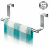 Tatkraft Horizon – Over the Door Towel Rail – Towel Holder for Cupboard Drawer Cabinet – Kitchen and Bathroom – Anti Slip Scratch Protecting Stri