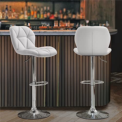 WALNUT Adjustable Faux Leather Swivel Armless Bar Stool, Set of 2, Chair Bar Bar Stools Set of 2 (Color : 3-pack, Size : 17.5" x 20.5" x 34.6-42.