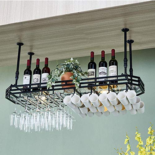 OUSIKA Wine Racks,Wall Mounted Wine Rack Hanging Wine Glass Rack Bar Creative Wine Rack Upside down Goblet Rack Ceiling Decoration Shelf for Bars