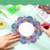 2 Packs DIY Diamond Painting Mirror Kits Mandala Shaped 5D Diamond Art Makeup Mirror Crystal Rhinestone Diamond Painting Craft Mirror for Beginne