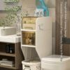 Bathroom Crevice Storage Cabinet, Floor Shelves, Free Installation, Toilet Bathroom Toilet Storage Cabinet, Washing Machine Sideboard for Small S
