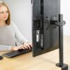 VIVO Steel Universal Bracket Pole Mount with Removable 75mm and 100mm VESA Plate, Fits up to 30 inch Screens, Black, MOUNT-POLE01