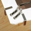 ZoomSky 4pcs Tablecloth Clips, Picnic Table Cloth Holder Stainless Steel Table Cover Clamps Silver Tablecloth Clamp Holders for Home Kitchen Picn
