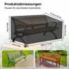 YHomU 4-Seater Garden Bench Cover, Waterproof 210D Oxford Cloth Cover for Garden Furniture, 74.8 x 26 x 35 Dust-Proof Rattan Sofa Protective Cove