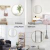 4VWIN Bamboo Frame Circle Mirror Wall-mounted Round Entryways, Bathrooms, Livingrooms (60*60cm Round, Bamboo Framed)