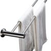 Towel Bar 304 Stainless Steel Double Lever Towel Bracket Towel Rail Wall Hanging Towel Holder for Bathroom Balcony Kitchen Towel Rack Modern and
