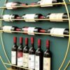ZYZMH Wall Mounted Wine Rack Restaurant Singing Bar on Wall Iron Art Storage Cabinet Hanging Round Wine Rack (Color : D, Size : As show)