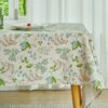 Wracra Vibrant Leaves Tablecloth Cotton Linen 140×140cm Table Cloth Square Indoor Outdoor Table Cover Suitable for Party,Picnic,Dining,Garden(Squ