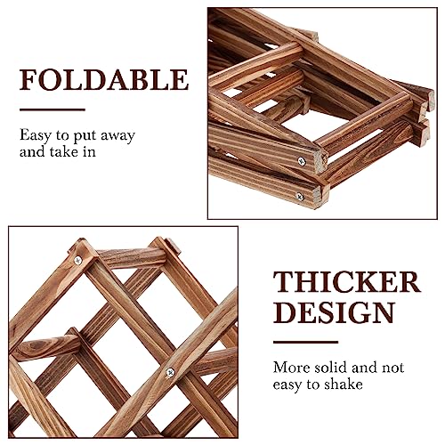 Roshtia 6 Pack Wine Rack, Wood Wine Storage Racks Countertop, 6 Bottles Wooden Stackable Wine Cellar Racks, Foldable Standing Storage Holder Rack