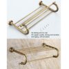 HIGOH Towel Racks, Bathroom Towel Rack Wall Mounted Towel Holder,Antique Bath Towel Rack,Copper Towel Holder,European Retro Toilet Rack,Bathroom