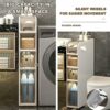 Bathroom Floor Cabinet Storage, 4-Tier Slim Toilet Paper Storage Cabinet with Clear Drawers and Casters, Large Capacity Narrow Vertical Dresser T