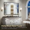 Brightify Bathroom Mirror for Wall, 24 x 36 Inch Black Mirror for Bathroom, Metal Frame Black Bathroom Mirror, Bathroom Vanity Mirror for Bathroo